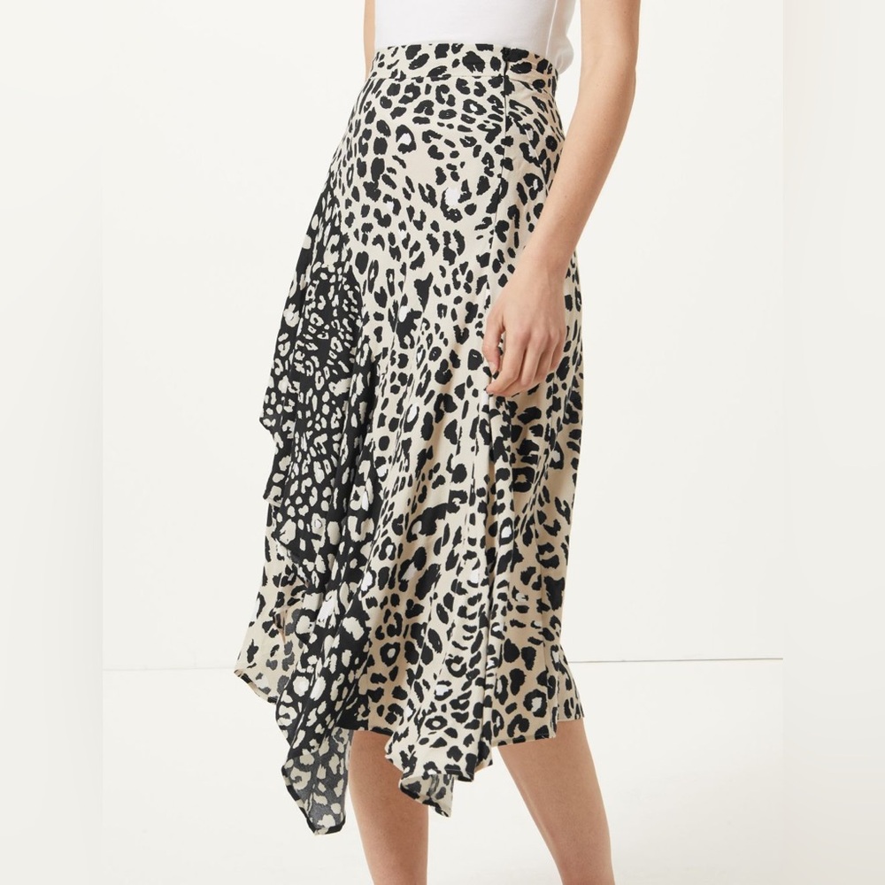 M&S UK Leopard Print Asymmetrical Skirt